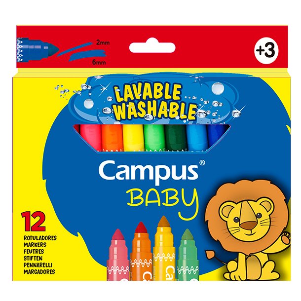 ROTULADORES CAMPUS BABY JUMBO 12 COLORES
