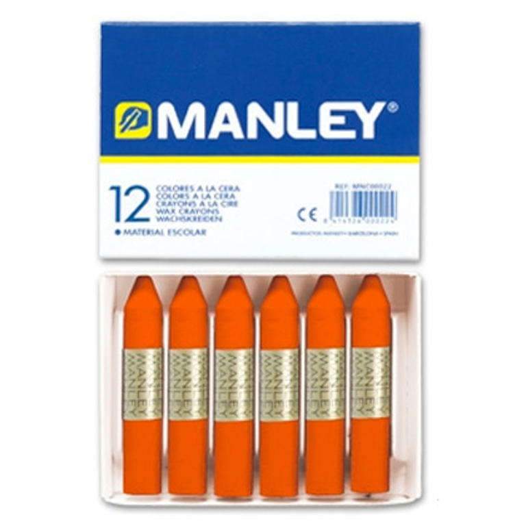 CERAS BLANDAS MANLEY NARANJA 12 UNIDADES UNICOLOR