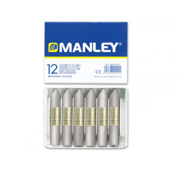 CERAS BLANDAS MANLEY PLATA 12 UNIDADES UNICOLOR