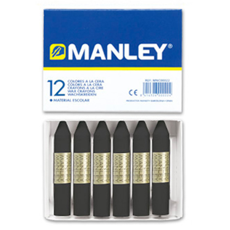 CERAS BLANDAS MANLEY NEGRO 12 UNIDADES UNICOLOR