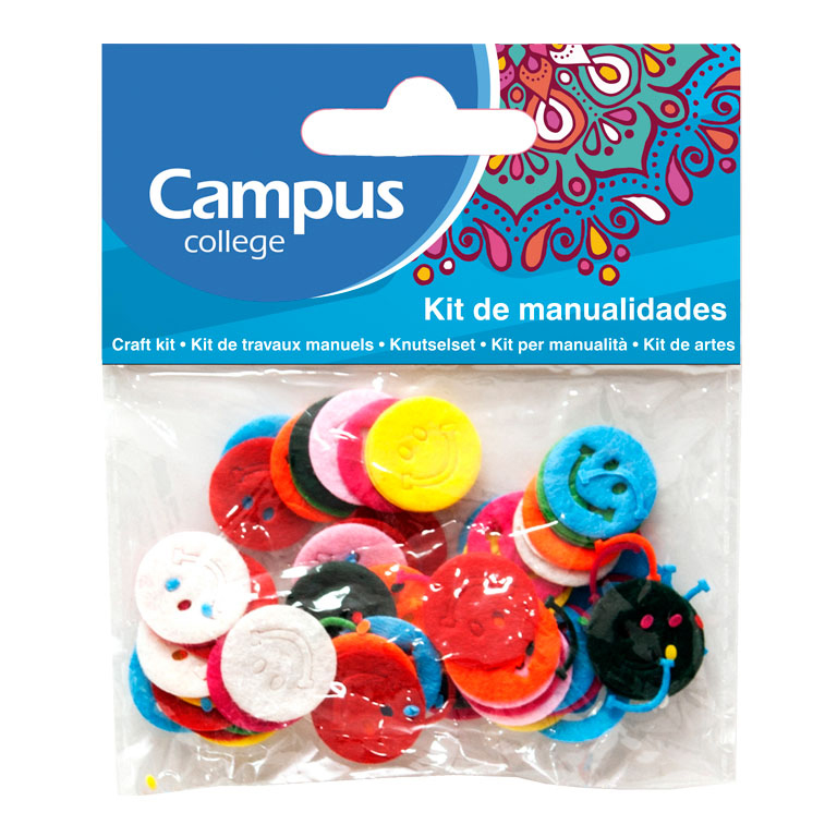 SET MANUALIDADES CAMPUS COLLEGE CARA SONRIENTE FIELTRO 