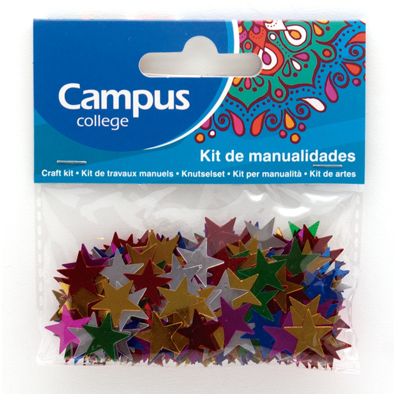 SET MANUALIDADES CAMPUS COLLEGE ESTRELLAS COLORES METALIZADAS 15 MM