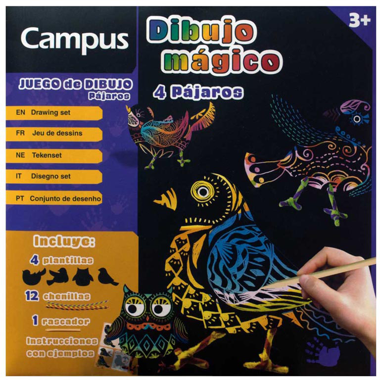 LÁMINAS DIBUJO MÁGICO CAMPUS PÁJAROS