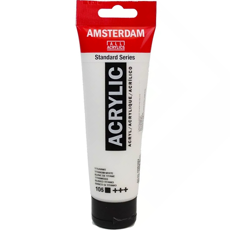 PINTURA ACRÍLICA OLEO AMSTERDAM TUBO 120ML COLOR BLANCO TITANIO 105