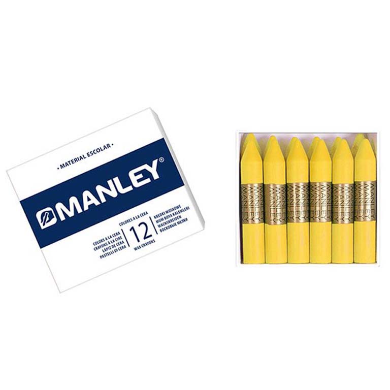 CERAS BLANDAS MANLEY AMARILLO CLARO 12 UNIDADES UNICOLOR