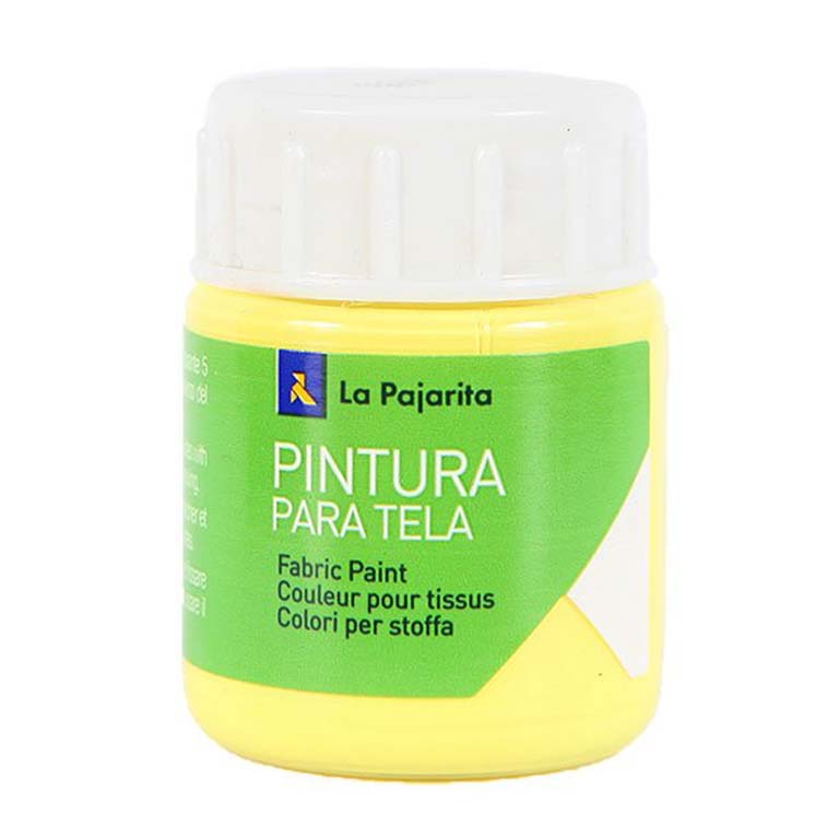 PINTURA TELA LA PAJARITA BOTE 25ML COLOR AMARILLO CLARO