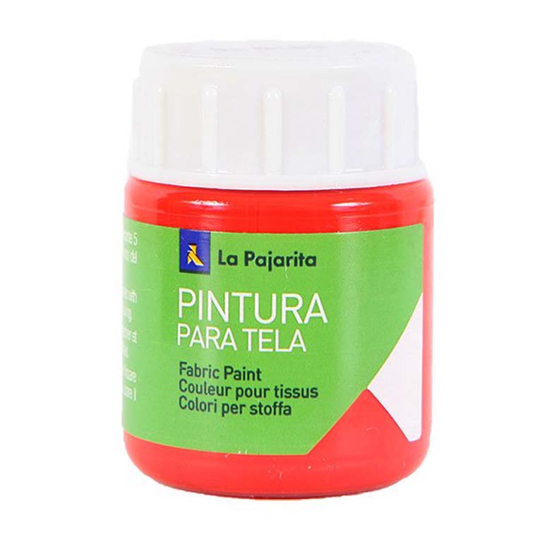 PINTURA TELA LA PAJARITA BOTE 25ML COLOR ESCARLATA