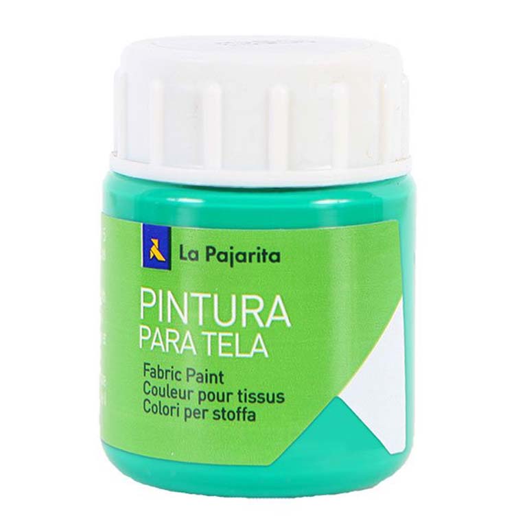 PINTURA TELA LA PAJARITA BOTE 25ML COLOR VERDE ESMERALDA