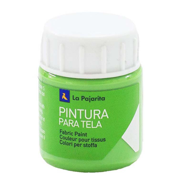 PINTURA TELA LA PAJARITA BOTE 25 ML COLOR VERDE PRIMAVERA