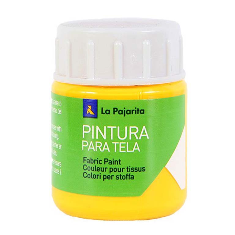 PINTURA TELA LA PAJARITA BOTE 25ML COLOR AMARILLO REAL