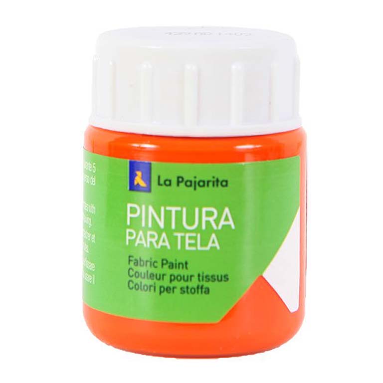 PINTURA TELA LA PAJARITA BOTE 25ML COLOR NARANJA, ANARANJADO