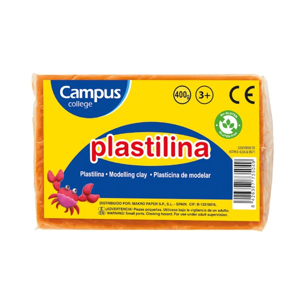 PLASTILINA CAMPUS COLLEGE 400G. NARANJA
