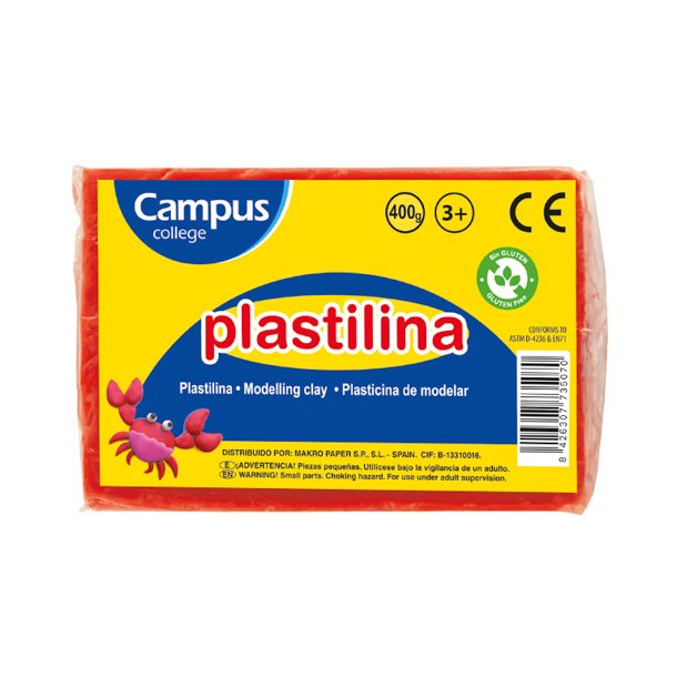 PLASTILINA CAMPUS COLLEGE 400G. ROJO
