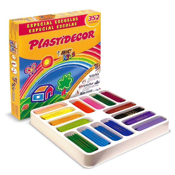 CERAS PLÁSTICAS BIC PLASTIDECOR KIDS 16 COLORES X 22 UNIDADES