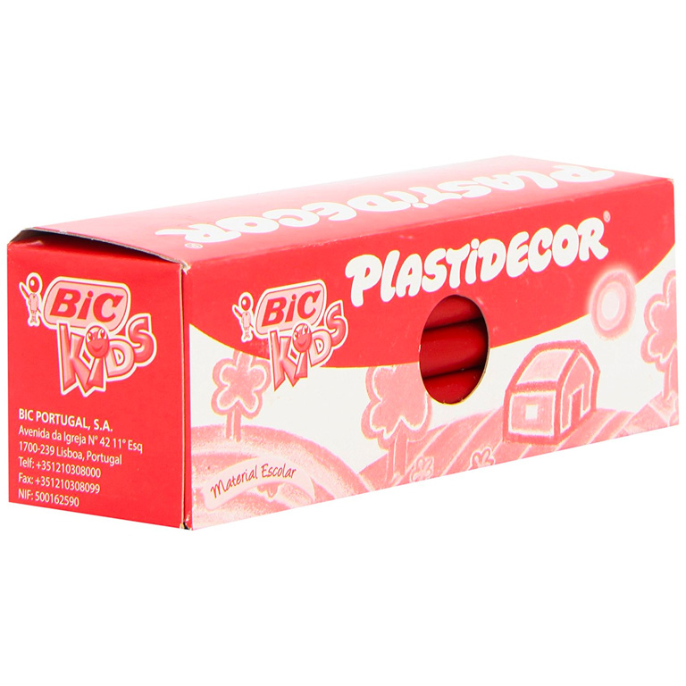 CERAS PLÁSTICAS BIC PLASTIDECOR KIDS ROJO 25 UNIDADES UNICOLOR