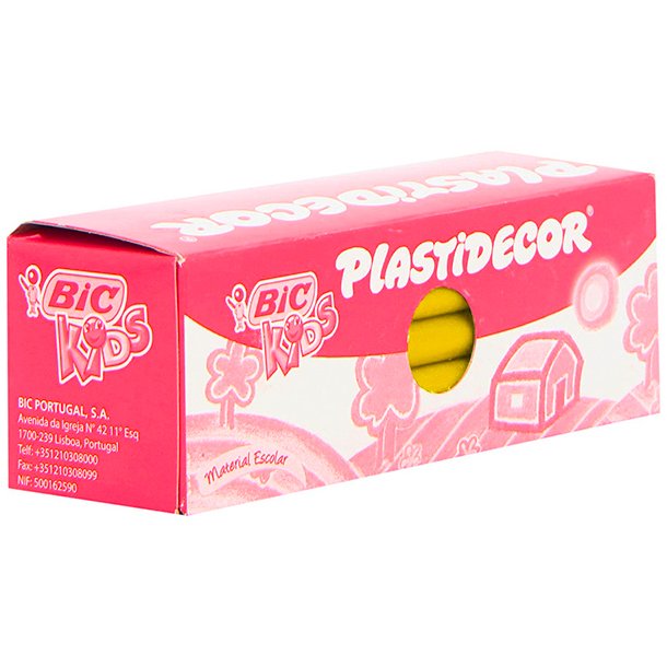 CERAS PLÁSTICAS BIC PLASTIDECOR KIDS AMARILLO 25 UNIDADES UNICOLOR