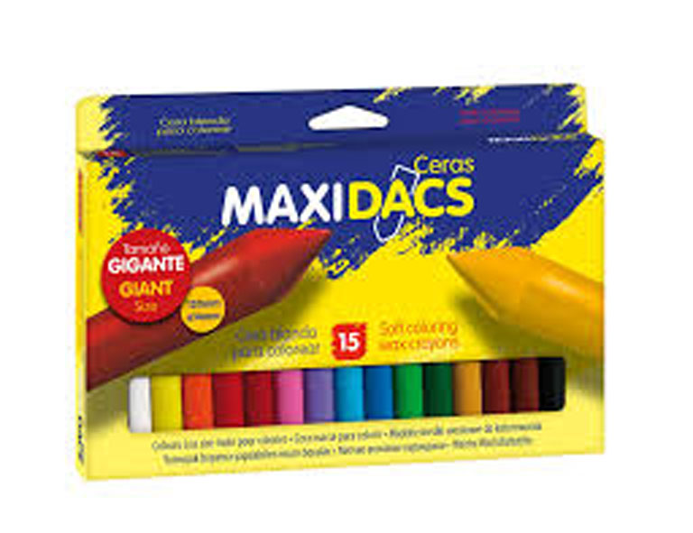 LAPIZ CERA DACS MAXI 15 UNIDADES COLORES SURTIDOS