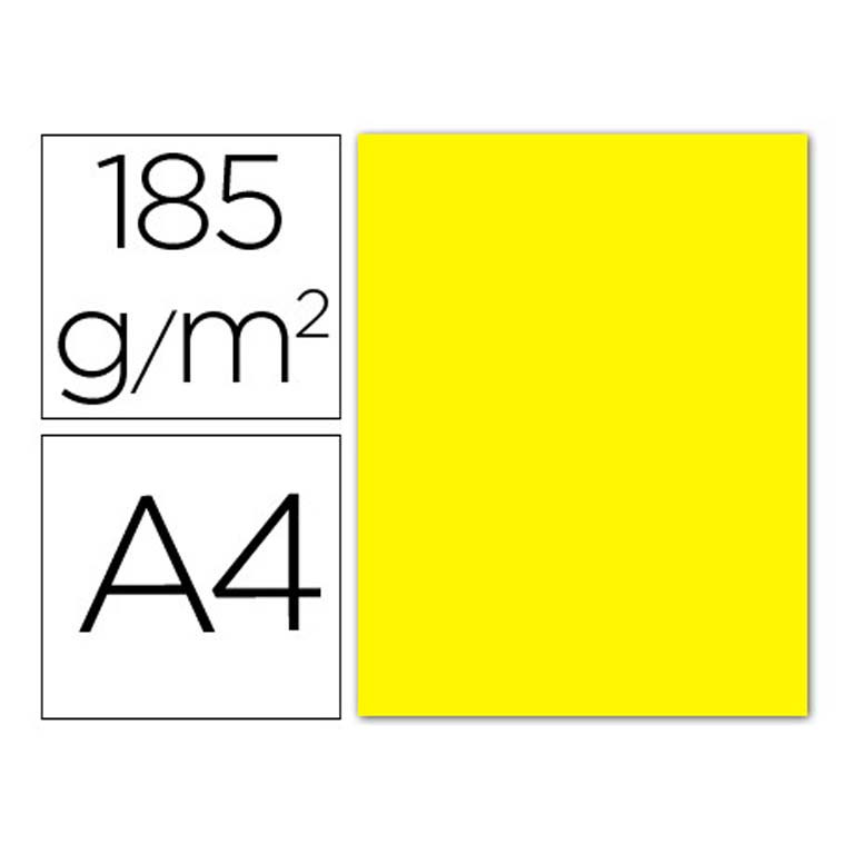 CARTULINA GUARRO A4 185G A.CANA 50/UD