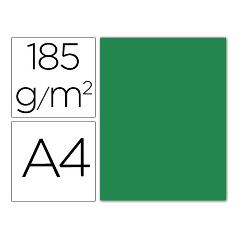 CARTULINA GUARRO A4 185G V.AMAZ 50/UD